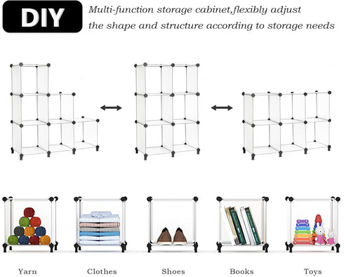 AWTATOS Cube Storage Organizer, 6 Cube Closet Organizers and Storage, DIY Stackable Plastic Clothes Organizer Shelving