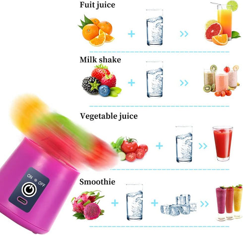 Portable Blender Cup, Electric USB Juicer Blender, Mini Blender Portable Blender for Shakes and Smoothies, Juice,
