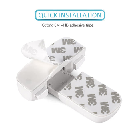2 Pack Child Proof Fridge Lock, Easy Install Refrigerator Door Latch for Toddlers and Aging Seals (White)
