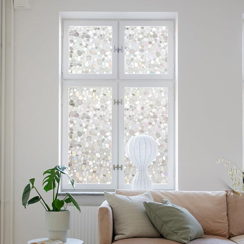 LEMON CLOUD Window Film, Vinyl Clings, Stained 3D Decorative Stickers for Glass, Frosted Privacy, 17.5" x 78.7"