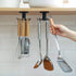 2PCS 360 Rotation Under Cabinet Hooks - Nail Free Adhesive Kitchen Utensils Hanging Hooks for Utensils, Tools, Towel,