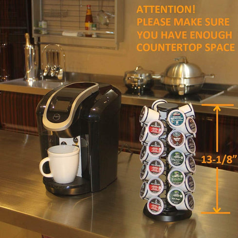 K Cups Holder, K Cup Carousel, Coffee Pods Storage Organizer Stand, Black, Capacity of 40 Pods