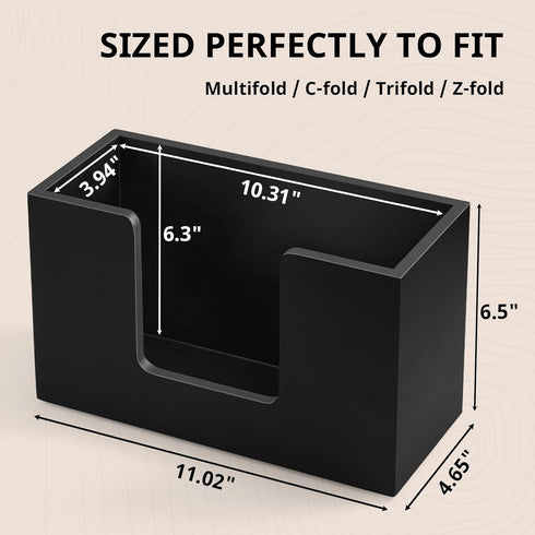 CMLKLZD 2 Pack Countertop, Commercial Paper Towel Dispenser Wooden Folded Paper Hand Towel Holder for Guest Bathroom