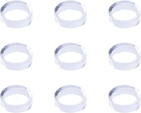 sowaka 9 Pcs Acrylic Clear Small Round Baseball Ring Stands, Easel Holders for Soft Ball, Tennis Ball, Spheres, Marbles