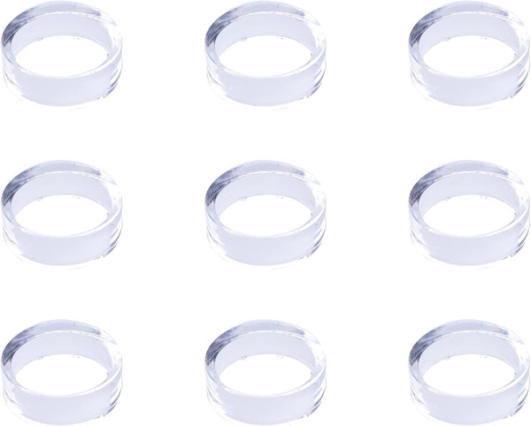 sowaka 9 Pcs Acrylic Clear Small Round Baseball Ring Stands, Easel Holders for Soft Ball, Tennis Ball, Spheres, Marbles