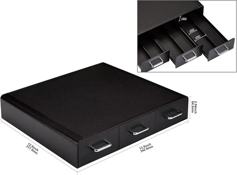 3 36 Amazon Basics K-Cup Compatible Coffee Pod Storage Drawer, Easy-Open Drawers, Pod Capacity, Black