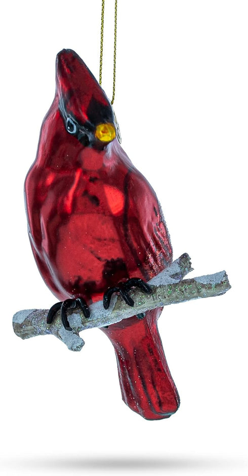 Cardinal Blown Glass Christmas Ornament