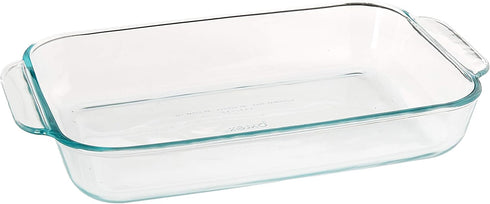 2 Quart Glass Oblong Baking Dish, Clear, 11.1 in. x 7.1 in. x 1.7 in. by Pyrex Basics