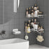 Adhesive Shower Caddy Shelf Organizer Rack,Rustproof Stainless Steel Bathroom Organizer with Large Capacity, No