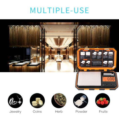 Fuzion Digital Pocket Scale, 500g x 0.01g Mini Scale with LCD Display, Tare Function for Food, Jewelry, Coin