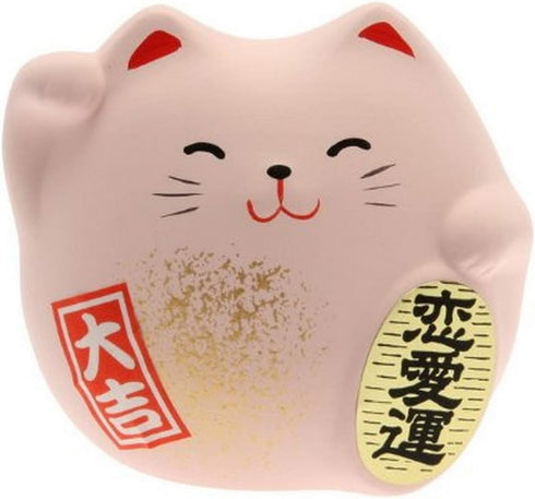 Kotobuki Maneki Neko Charm Renai-un Collectible Figurine, Love, Pink