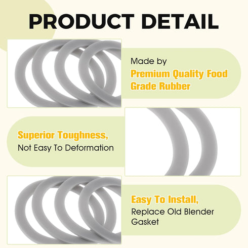 Replacement for Black and Decker Blender Gasket Rubber Seal O-Ring, Compatible with Multiple Models (Pack of 4)