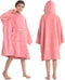Hiturbo Kids Towel Changing Robe: Soft Plush Wearable Blanket - Warm Coral