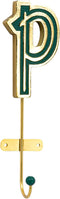 COLLECTIVE HOME Monogram Wall Hooks, Wall Mounted Hooks for Hanging, Decorative Wall Hangers for Coat, Scarf, Bag (P)