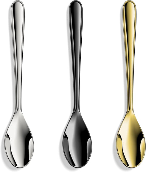 Demitasse Espresso Spoons Set of 4, 4.7 Inch Forged 18/10 Stainless Steel Mini Teaspoons, Heavy Duty