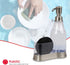 Home Basics Plastic Soap Dispenser with Fixed Sponge Holder and Brushed Steel Top, Chrome