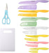 Knife Set with Kitchen Cutting Board, 30 Piece Colour Coding Stainless Steel Boxed Knives with Shears
