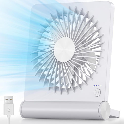 Koonie USB Fan, Ultra Quiet Small Desk Fan, 220° Tilt, 3 Speeds Adjustable, USB-C Powered for Home Office