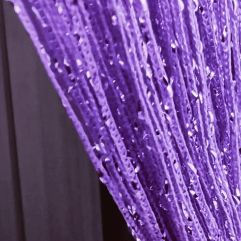 ave split Decorative Door String Curtain Wall Panel, Light Purple Tassel Screen Room Divider, 100x200 centimeters