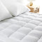Quilted Mattress Pad, Soft Fluffy Pillow Top Cover, Down Alternative Fill Topper, Deep Pocket Up to 21 Inches, White,
