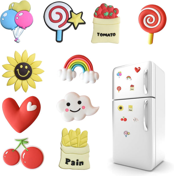 10 Pieces Love Food Fridge Magnets, Refrigerator Magnets with Rainbows and Love for Home Decoration
