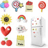 10 Pieces Love Food Fridge Magnets, Refrigerator Magnets with Rainbows and Love for Home Decoration