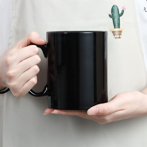 harebe 22 OZ Extra Large Coffee Mug, Smooth Ceramic Boss Giant Tea Cup for Dad Men, Black