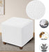 Lussenwert Ottoman Cover Square Stretch Knitted Jacquard Square Ottoman Cover Square Storage Ottoman Cover Thick
