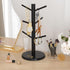 Wisuce Black Coffee Mug Tree, Thick Bamboo Mug Holder with 8 Hooks for Countertop Coffee Mug Rack Organizer