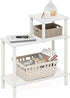 Furinno Turn-N-Tube Side Table, 3-Tier Rectangle Sofa End Table with Open Shelf,