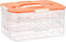 BTSKY Deviled Egg Platter with Lid, 3-Layer 54 Slots Deviled Eggs Carrier,