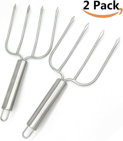 KAYCROWN Stainless Steel Turkey & Roast Lifters - Set of 2 Poultry Forks for Thanksgiving