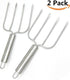KAYCROWN Stainless Steel Turkey & Roast Lifters - Set of 2 Poultry Forks for Thanksgiving