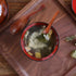 AKOAK Wooden Soup Spoon, Short Handle Kitchen Spoon for Home Cooking and Serving Ice Dessert