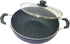 Non Stick Kadai with Glass Lid, Deep Stir Fry Pan for Gas and Induction Cooktops, 2.2 Litre Aluminium