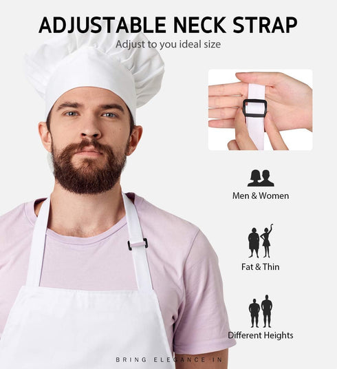 12 Pack 100% 2 Syntus Bib Apron, Unisex Aprons Adjustable Cotton with Pockets Cooking Kitchen Aprons for Women Men
