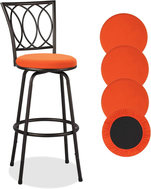 Deisy Dee 4PCS Round Bar Stool Seat Covers Stretch Round Chair Covers
