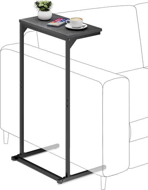TUTOTAK C Shaped End Table, Tray Table, Small Side Table, 28.7 inch