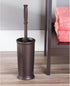 mDesign Toilet Bowl Brush and Holder - Compact Bathroom Toilet Scrubber in Modern Holder - Hyde Collection - Bronze