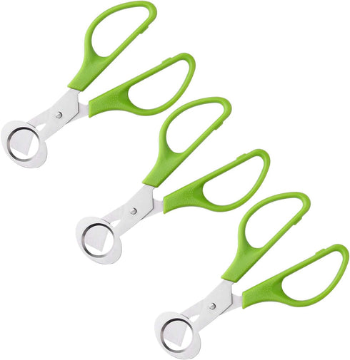 Calary 3Pcs Quail Egg Cutter Scissors Kitchen Egg Shears Tool, Green