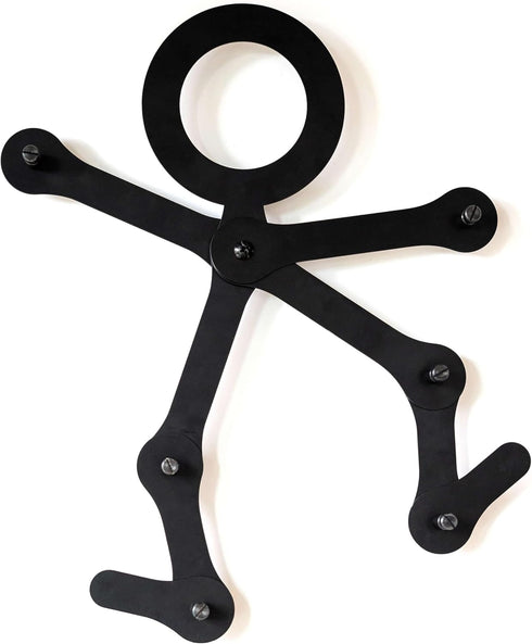Three by Three Seattle FIT•Check! Child Wall Rack, Black Metal Customizable Hanging Hook Solution for Coats, Hats,