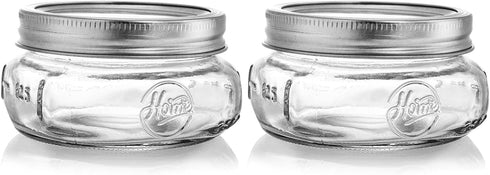 24 Pack 7.6 OZ Tebery Home Glass Mason Jars with Silver Metal Lids and Bands, Wide Mouth Glass Canning Jars