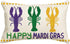 AVOIN colorlife Happy Mardi Gras Crawfish Throw Pillow Cover, 12 x 20 Inch Holiday Party Cushion Case for Sofa
