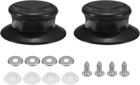 uxcell 2pcs Replacement Knob for Pot Pan Lids, Plastic Cover Holding Handles for Skillets, Kitchen Cookware, Black