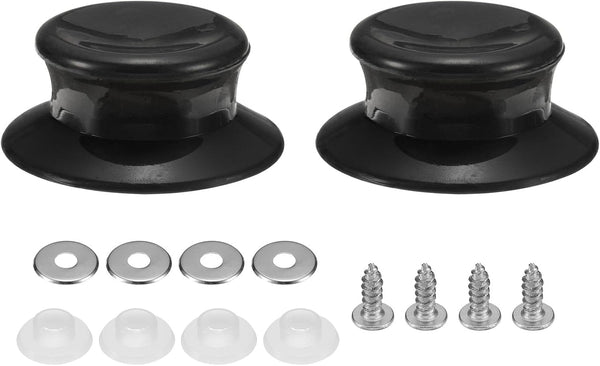 uxcell 2pcs Replacement Knob for Pot Pan Lids, Plastic Cover Holding Handles for Skillets, Kitchen Cookware, Black