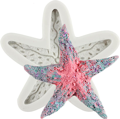 Starfish Silicone Fondant Mold, Marine Theme Cake Molds for Sugar Cake Decorating, Cupcake Topper