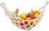 Okuna Outpost Macrame Hanging Fruit Basket Hammock for Kitchen, 6 x 25 x 15 in, White Cotton Modern Under-Cabinet