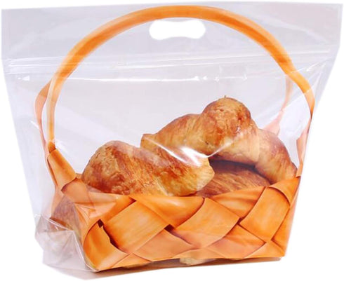 Large Plastic Bread Bag, 50 Pcs Bakery Storage Bags with Window for Home Sourdough Bread, 12.6x10.8"