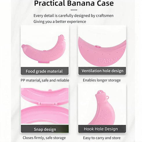 SATONBEYI 2Pcs Banana Case,Banana Holder for Lunch Boxes with Ventilation Holes,Reusable Banana Case Protectors Banana