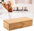 Tomotato Wooden Chopsticks Storage Box - Bamboo Silverware Organizer with Lid for Home Kitchen